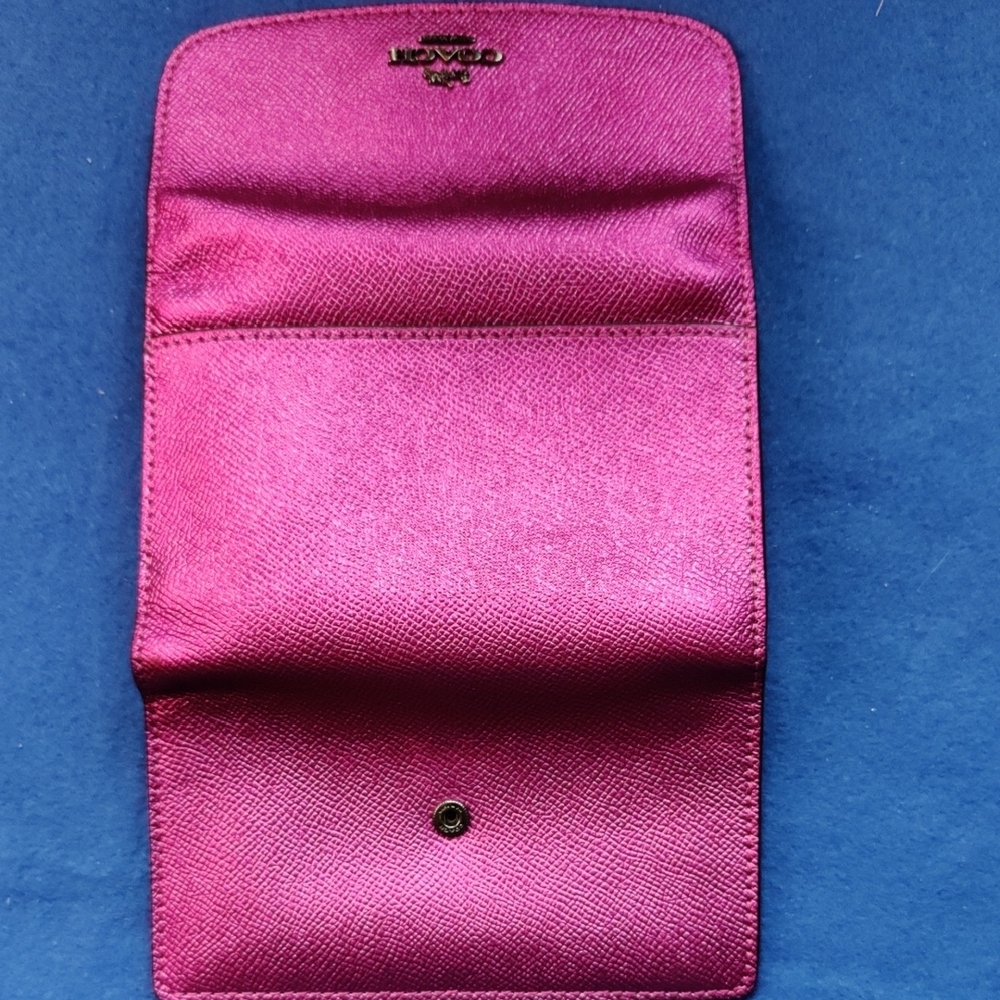 Coach Pink Leather Wallets with Gold Hardware - Picture 3 of 4
